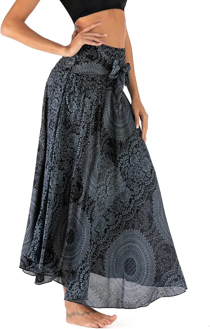 Womens Boho Skirt Long Skirts Hippie Clothes for Women with Tie