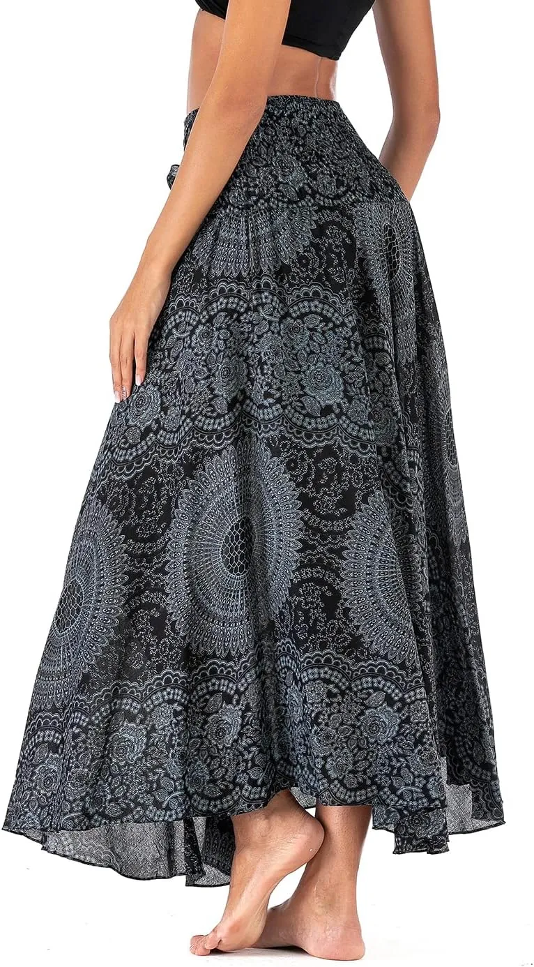 Womens Boho Skirt Long Skirts Hippie Clothes for Women with Tie