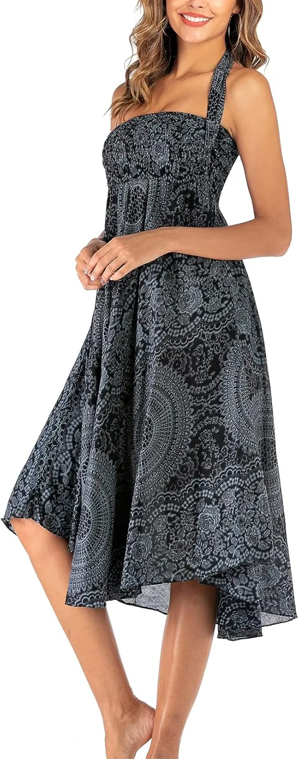 Womens Boho Skirt Long Skirts Hippie Clothes for Women with Tie