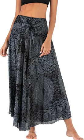 Womens Boho Skirt Long Skirts Hippie Clothes for Women with Tie