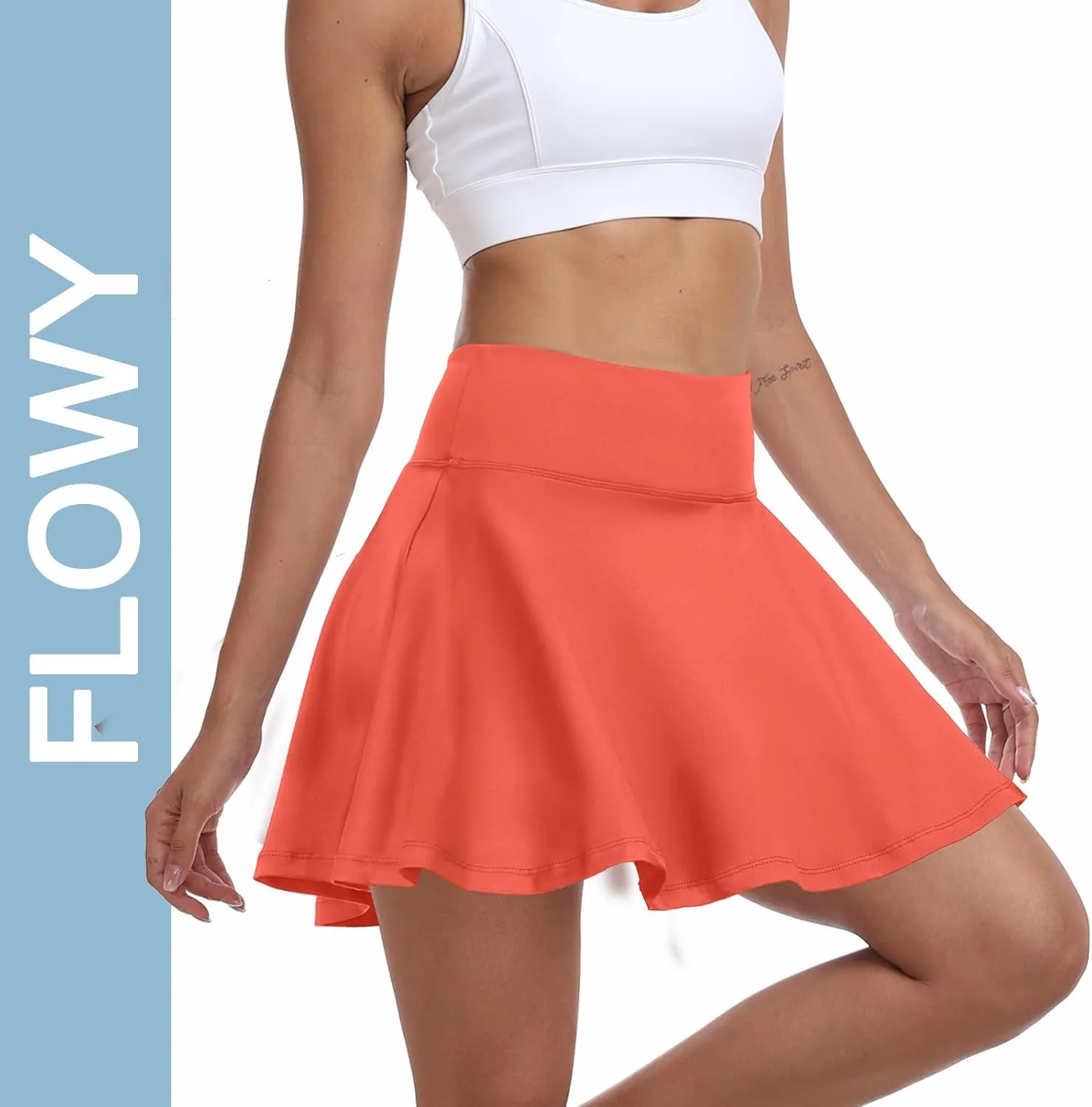 Womens Flowy Tennis Golf Skirts Built in Shorts Active Athletic Exercise Sports Workout Wear Skirts Skorts for Women