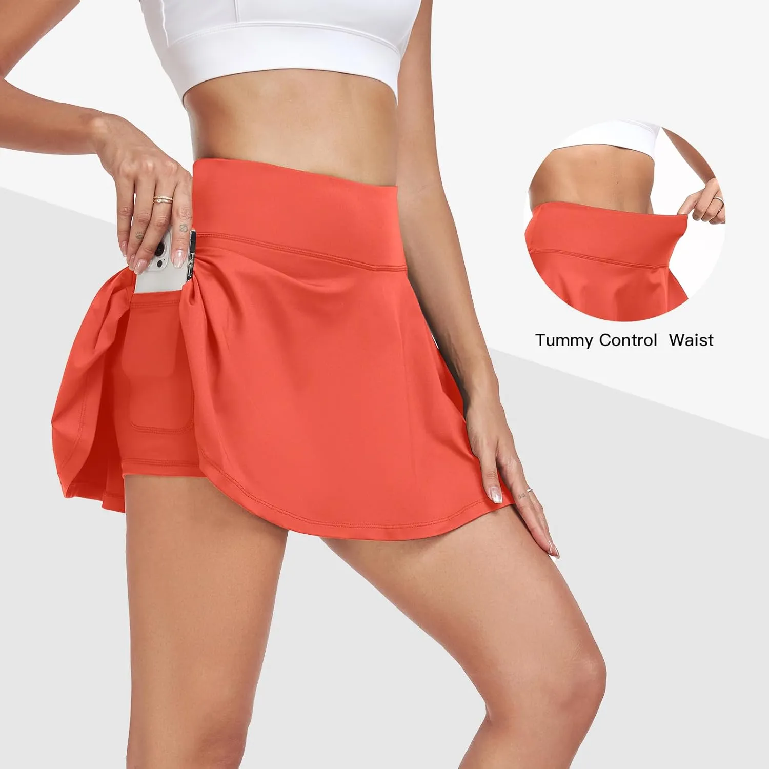 Womens Flowy Tennis Golf Skirts Built in Shorts Active Athletic Exercise Sports Workout Wear Skirts Skorts for Women