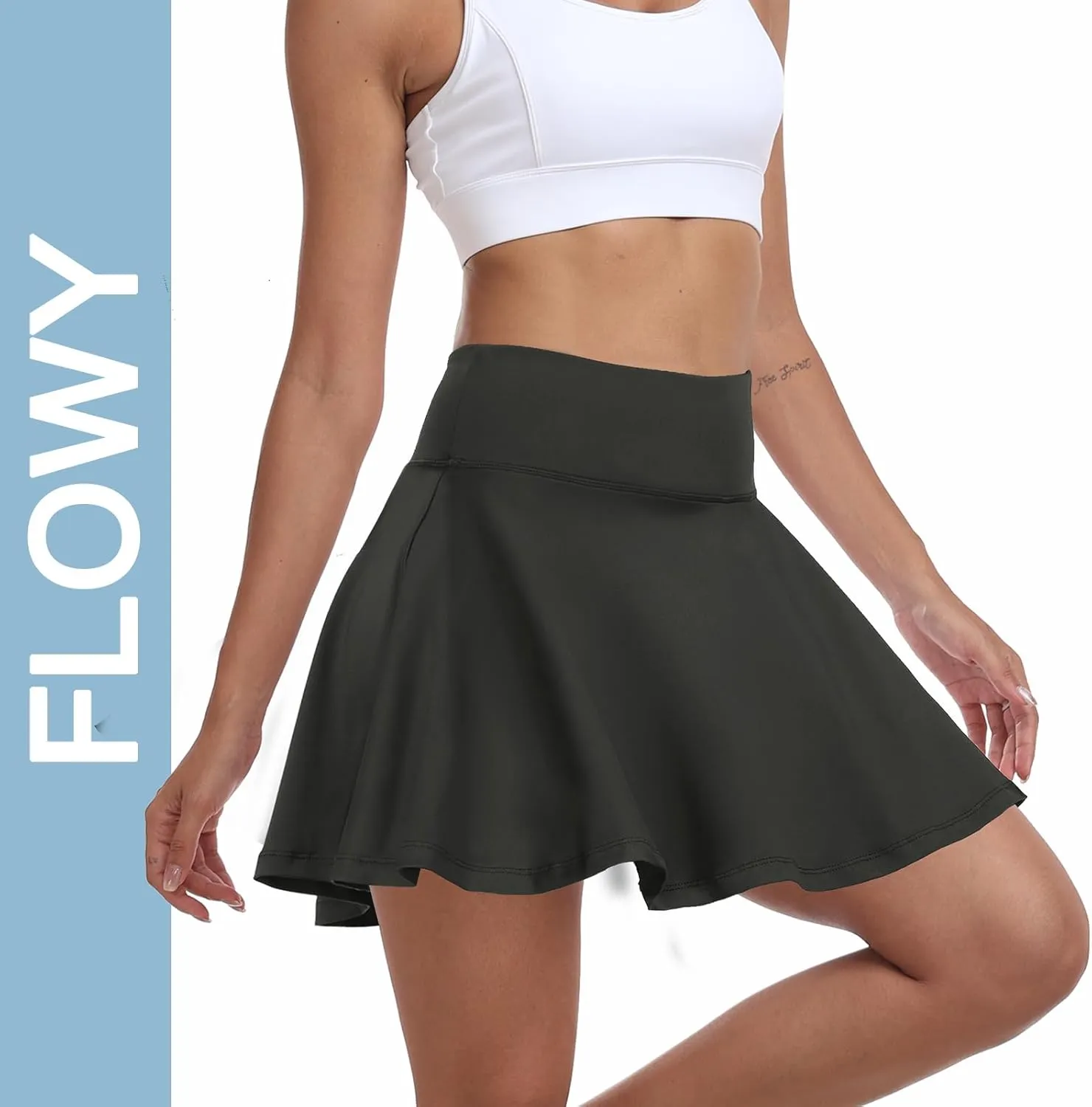 Womens Flowy Tennis Golf Skirts Built in Shorts Active Athletic Exercise Sports Workout Wear Skirts Skorts for Women