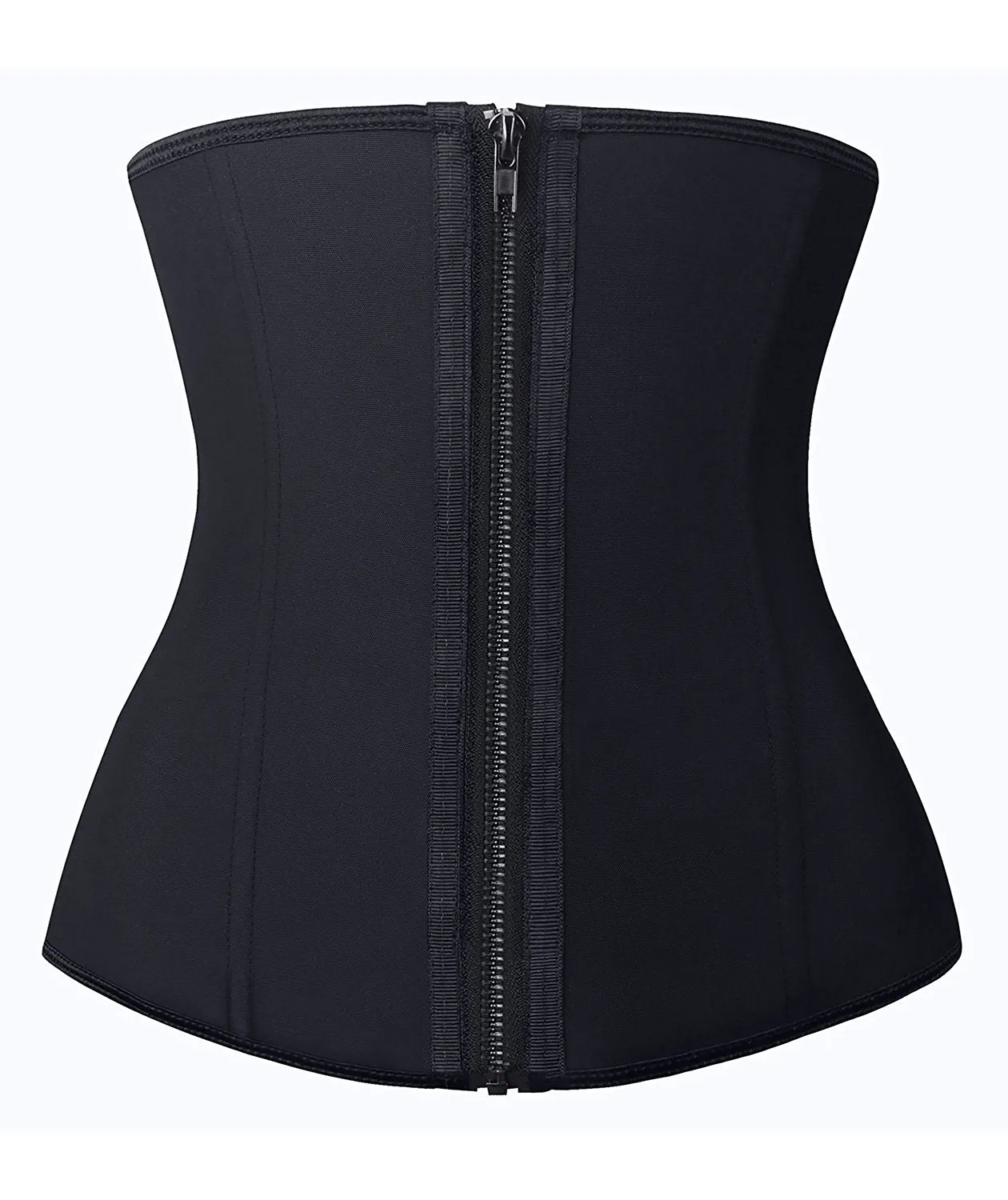 YIANNA Women Latex Zipper Waist Trainer Corsets 9 Steel Bones