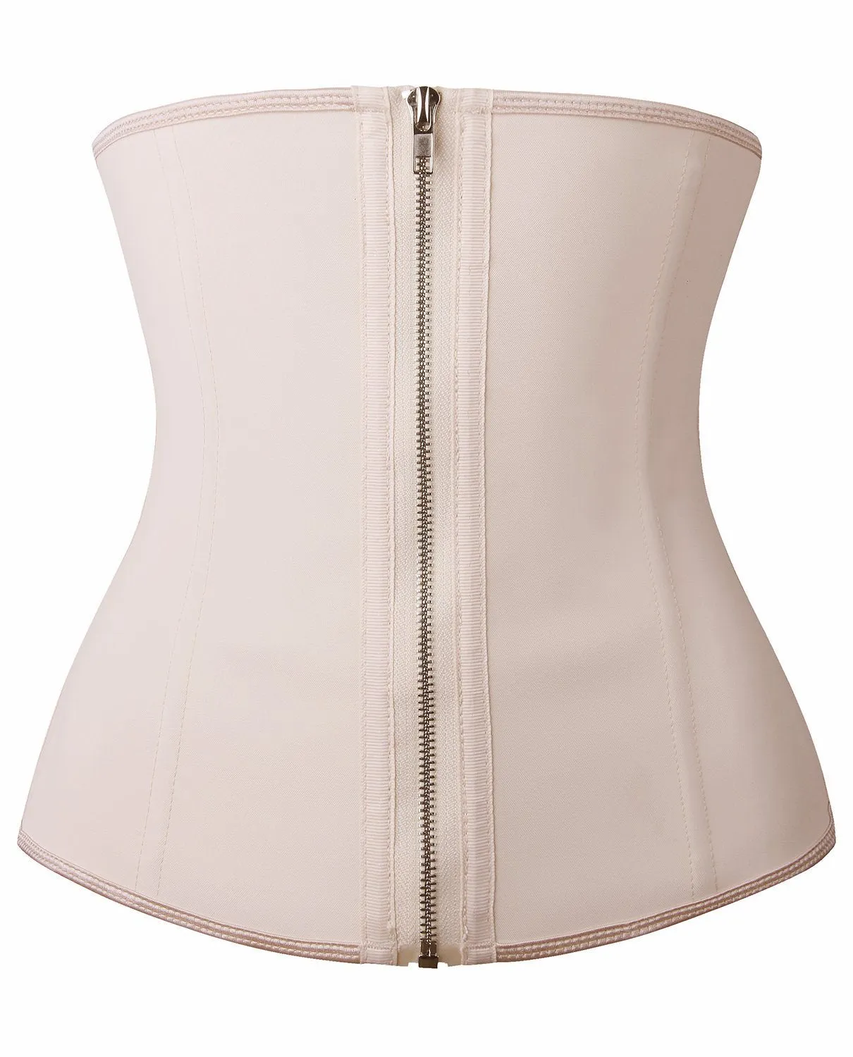 YIANNA Women Latex Zipper Waist Trainer Corsets 9 Steel Bones